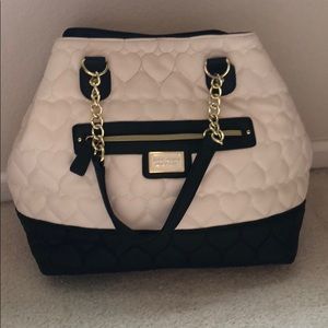 White and Black Betsey Johnson purse